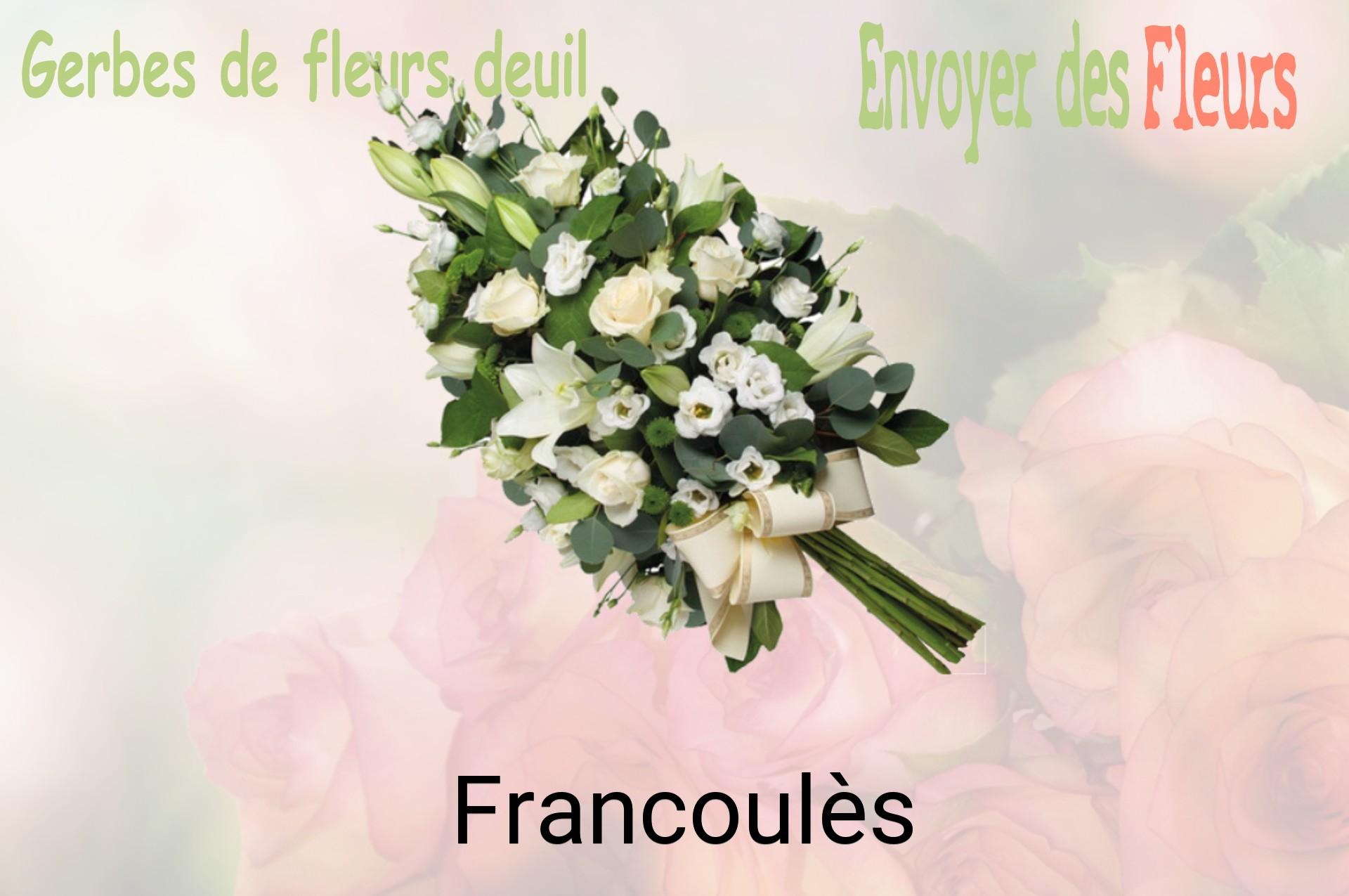 Gerbe de fleurs de deuil livrée à Francoulès